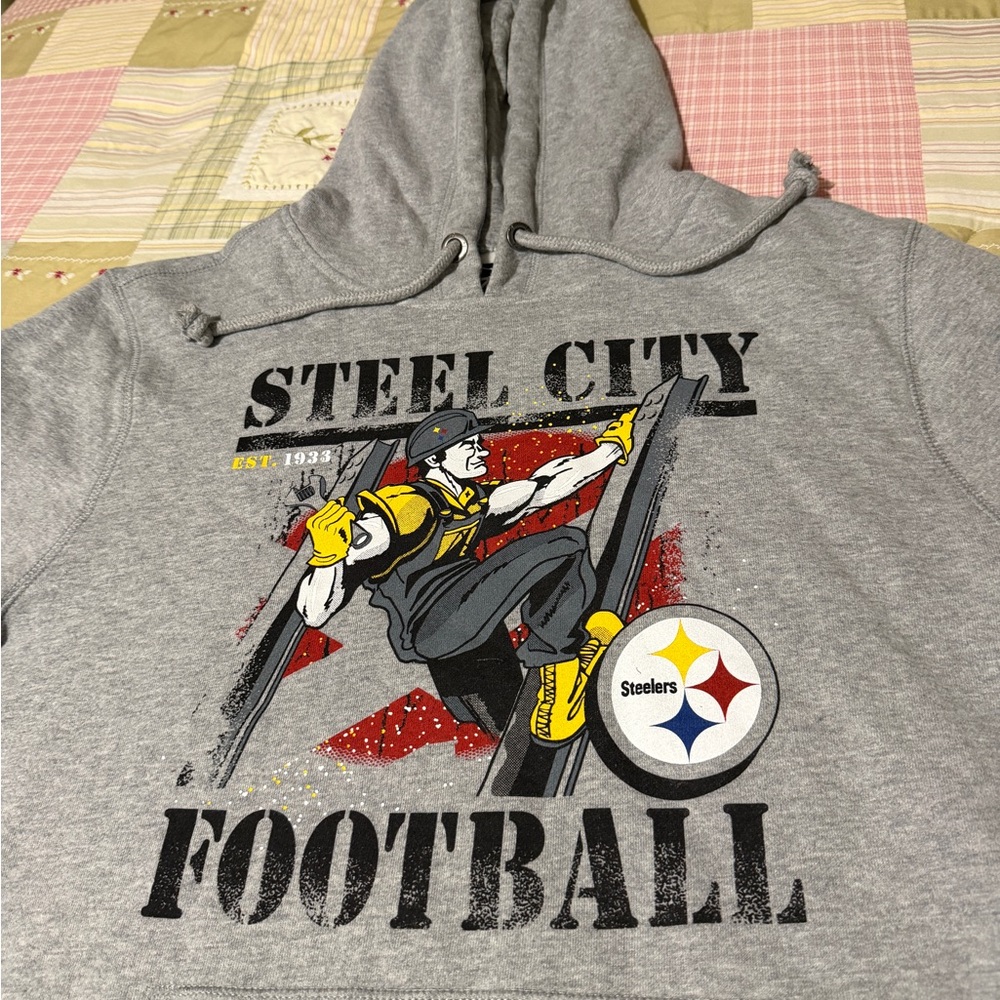 Pittsburg Steelers Men’s gray Hoodie‎ Size L NEW